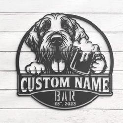 customized spinone italiano pub wall decor metal wall art led1