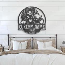 customized sussex spaniel pub drinking metal wall art led light