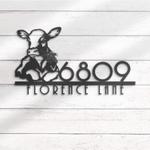 dairy cow farm house number custom metal address sign heifer barn home number 1