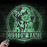 dalmatian custom metal wall art led light dog lover name sign 1