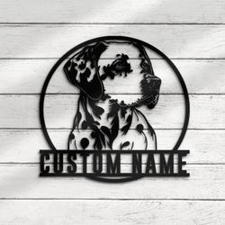 dalmatian custom metal wall art led light dog lover name sign 3