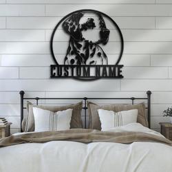dalmatian custom metal wall art led light dog lover name sign 4