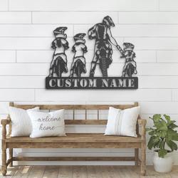 daughter father son motocross biker custom metal wall art led light 4