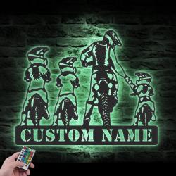daughter father son motocross biker custom metal wall art led light 5