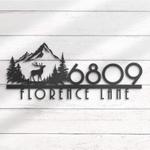 deer hunting mountain forest house number custom metal address sign 1