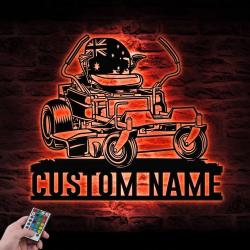 distressed australia flag lawn mower driver custom metal wall art 3