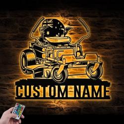 distressed australia flag lawn mower driver custom metal wall art 4