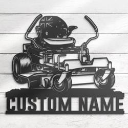 distressed australia flag lawn mower driver custom metal wall art 5