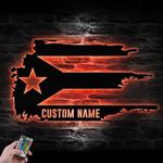 distressed puerto rico flag born in puerto custom metal wall art led light 1