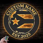 distressed puerto rico flag custom metal wall art led light 1