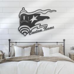distressed puerto rico flag el morro custom metal wall art led light 3