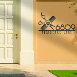 dog grooming hair salon house number custom metal address sign 2
