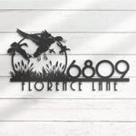 duck hunting house number custom metal address sign 1