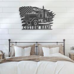 dump truck driver custom metal wall art led light trucker name sign home decor 2
