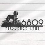 english setter house number custom metal address sign dog home number 1