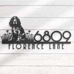 english springer spaniel house number custom metal address sign dog home number 1