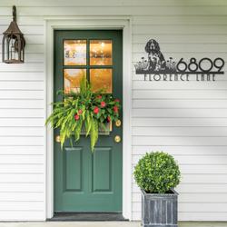 english springer spaniel house number custom metal address sign dog home number 4