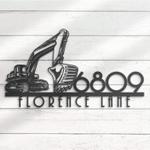 excavator house number custom metal address sign 1