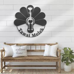 ezidi lalish yezidi tawsi melek symbol custom metal wall art led light 2