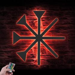 ezidi symbol custom metal wall art led light ezidi religion sign 3