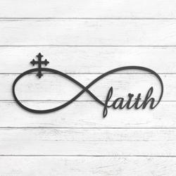 faith infinity loop knot with cross custom metal wall art led light christ sign 5