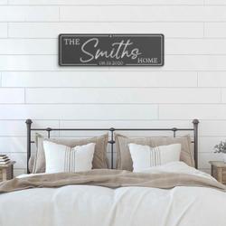 family custom metal wall art led light last name sign home decor 2
