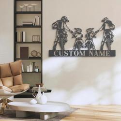 family motocross biker custom metal wall art led light dirt bike name sign 2