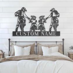 family motocross biker custom metal wall art led light dirt bike name sign 6
