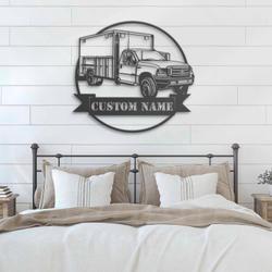 fast food truck custom metal wall art led light mobile food name sign 2