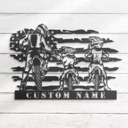 father son motocross biker custom metal wall art led light 2