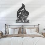 firefighter custom metal wall art led light fireman name sign 1