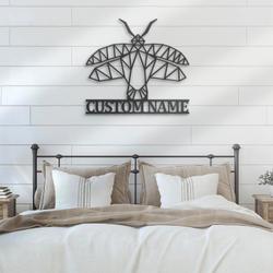 firefly geometric custom metal wall art led light firefly sign name 3