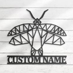 firefly geometric custom metal wall art led light firefly sign name 4