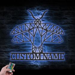 firefly geometric custom metal wall art led light firefly sign name 5