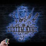 floral medical tool custom metal wall art led light medical instruments name sign 1