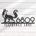 fox house number custom metal address sign animal home number 1
