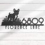 french bulldog frenchie house number custom metal address sign dog home number 1