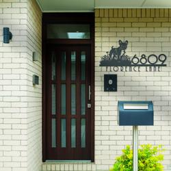 french bulldog frenchie house number custom metal address sign dog home number 3