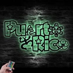 frog coqui puerto rico taino symbol custom metal wall art led light 4