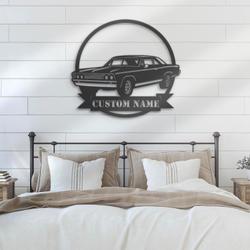 garage custom metal wall art led light classic car name sign 3