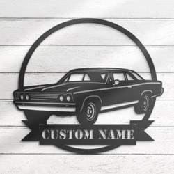 garage custom metal wall art led light classic car name sign 4