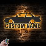 garage custom metal wall art led light classic muscle car name sign 1