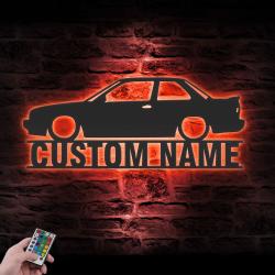 garage custom metal wall art led light classic muscle car name sign 2