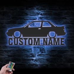 garage custom metal wall art led light classic muscle car name sign 3