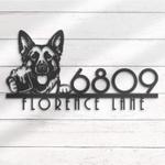german shepherd dog beer house number custom metal address sign 1