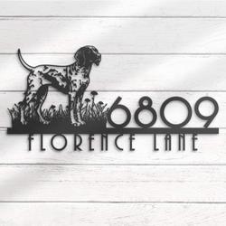 german shorthaired pointer house number custom metal address sign 3