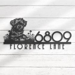 glen of imaal terrier house number custom metal address sign dog home number 3
