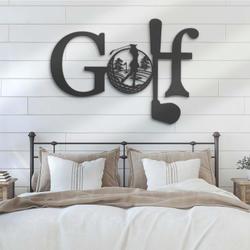 golfing custom metal wall art led light girl golfer sign 2