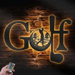 golfing custom metal wall art led light golfer sign home decor 1