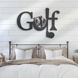 golfing custom metal wall art led light golfer sign home decor 3